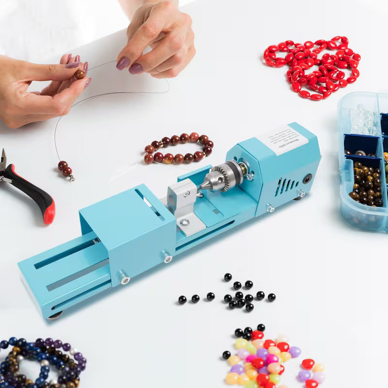 GDRASUYA10 Mini Lathe Bead Polisher, Seven Speeds Wood Lathe Milling Machine for Table