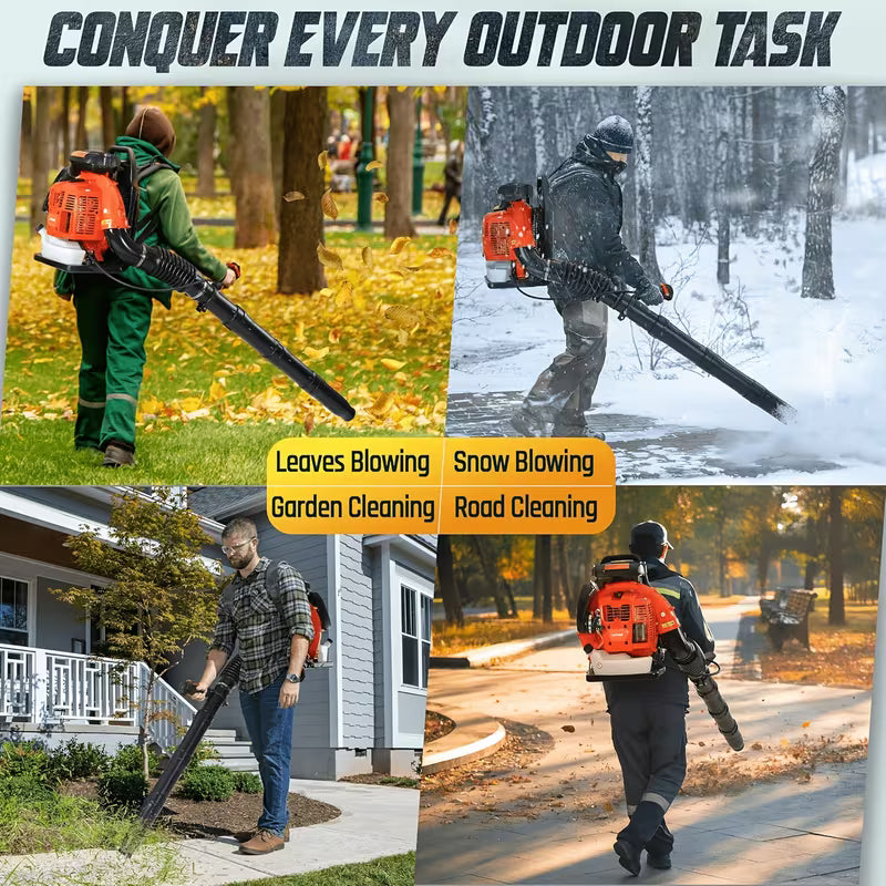 63/80CC Gasoline Backpack Blower, High-Performance Two-Stroke Gasoline Leaf Blower