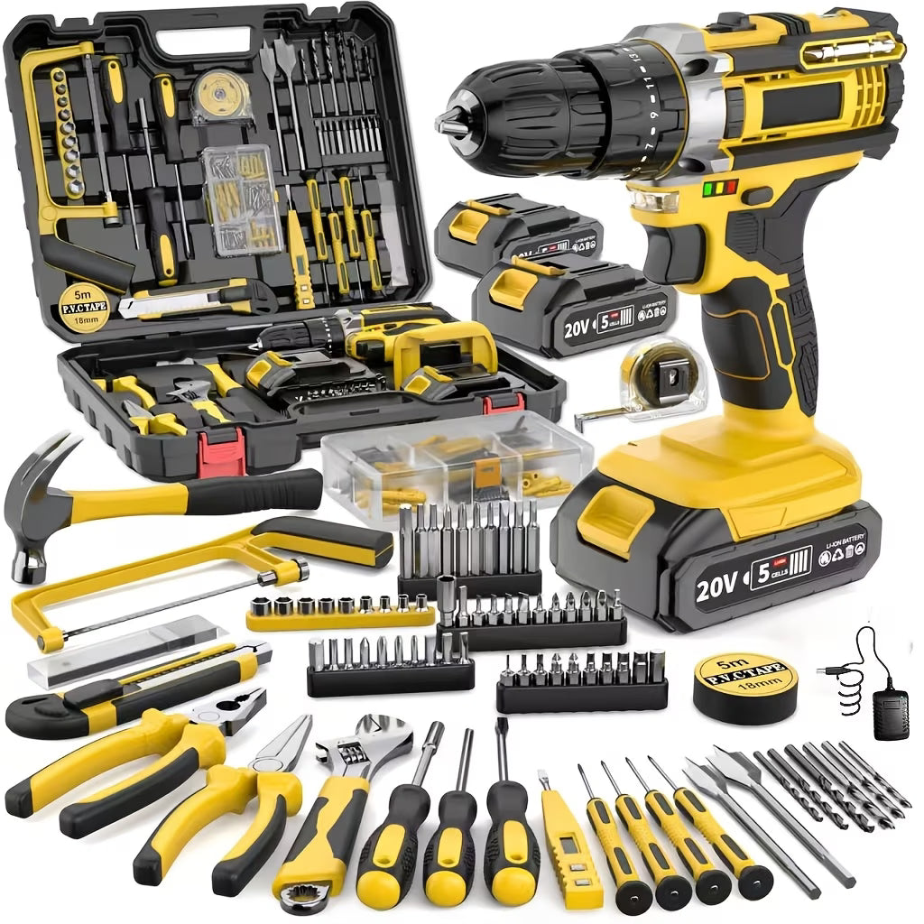 20V Industrial Electric Cordless Impact Drill, Drilling Concrete Walls, Powerful Performance