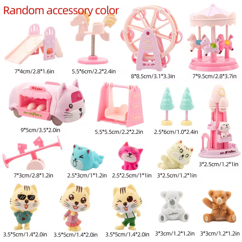 Simulation Pet Playing House Educational Toy Cat Doll Amusement Park