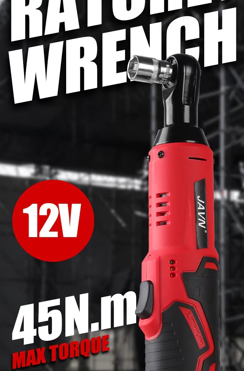 1 Set JAVN 12V Electric Wrench, 45NM 3/8'' Ratchet Wrench, Removal Screw Nut Car Repair Tools
