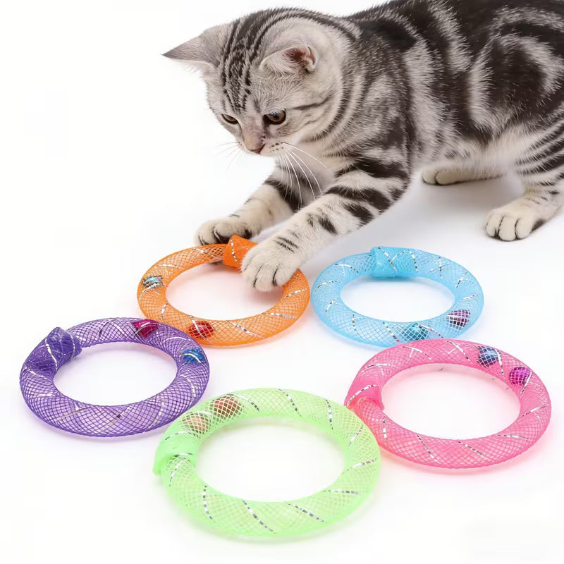 6/12pcs Random Colors Pack Cat Toys Web Management Set, Random Color
