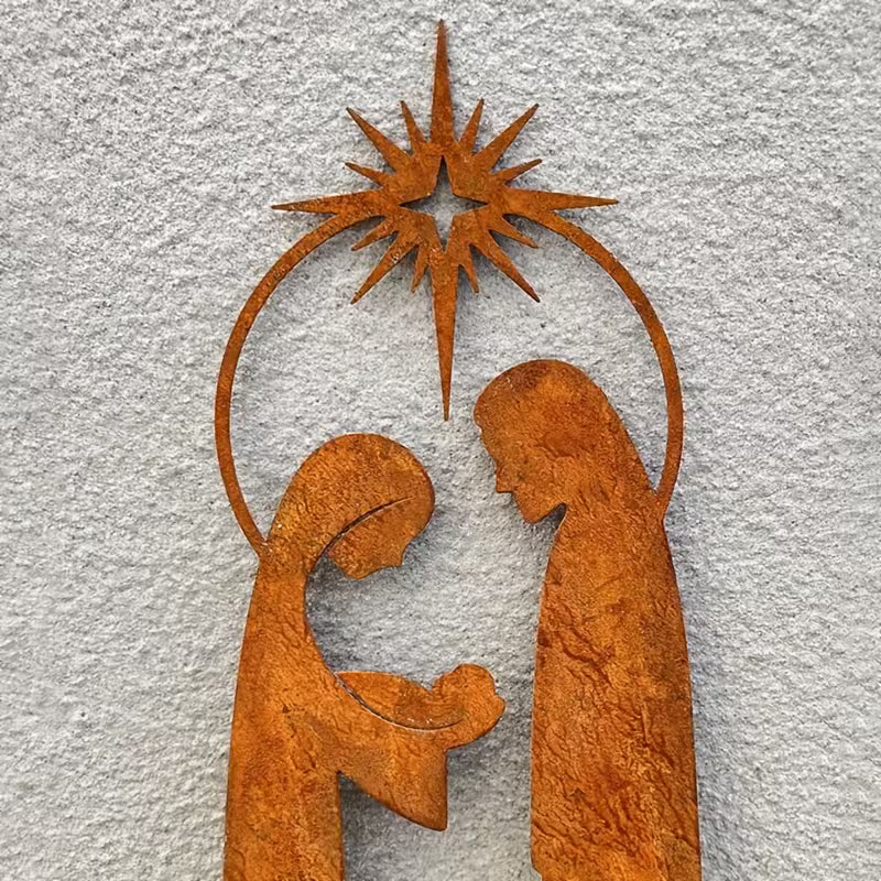 Nativity Scene Garden Decorative Pile, Retro Metal Garden Decorative Ornaments
