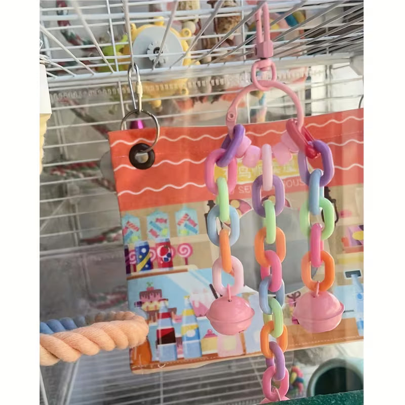 Parrot Acrylic Bell Toy • Bird Cage Bell Pendant Toy Set, Acrylic