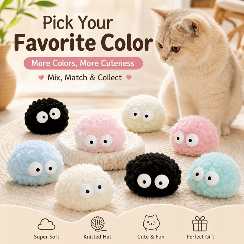 Cat Ball-Shaped Toys with Cute Big Eyes - Random Colors Set, Random Color