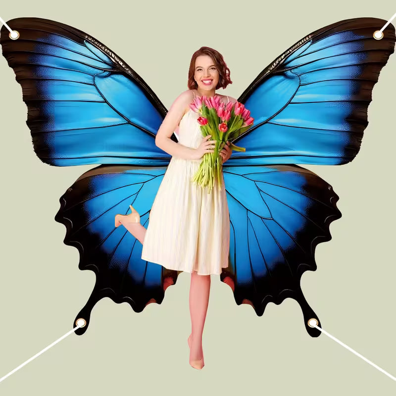 1pc of Butterfly Wing Backdrop Decoration, Featuring a Blue Butterfly, Measuring 180Cm by 160Cm