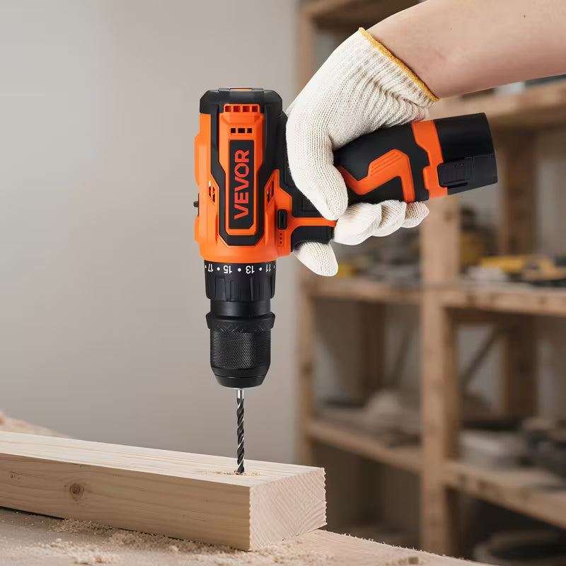 VEVOR Cordless Drill Driver 1/2 inch/3/8inch Metal Chuck Brushless Motor Dual-Speed