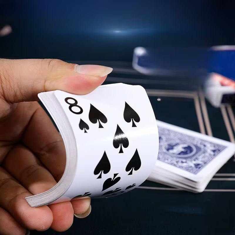 Elegant Blue & White Patterned Poker Cards - Thick, High-Quality, White