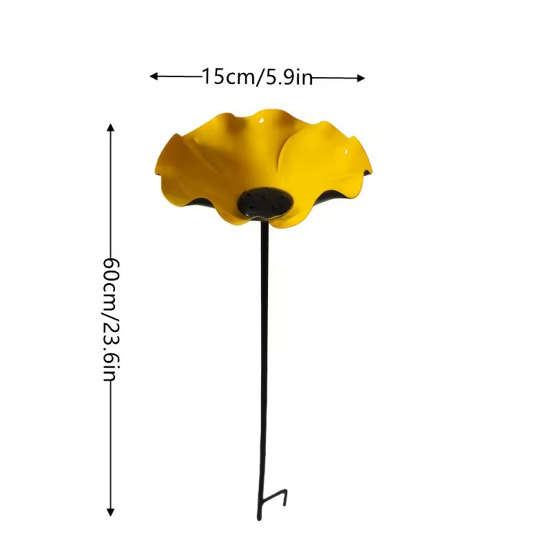 1 Metal Flower Bird Bath, a Metal Floral Bird Bath and Pollinating Insect Watering Station That You