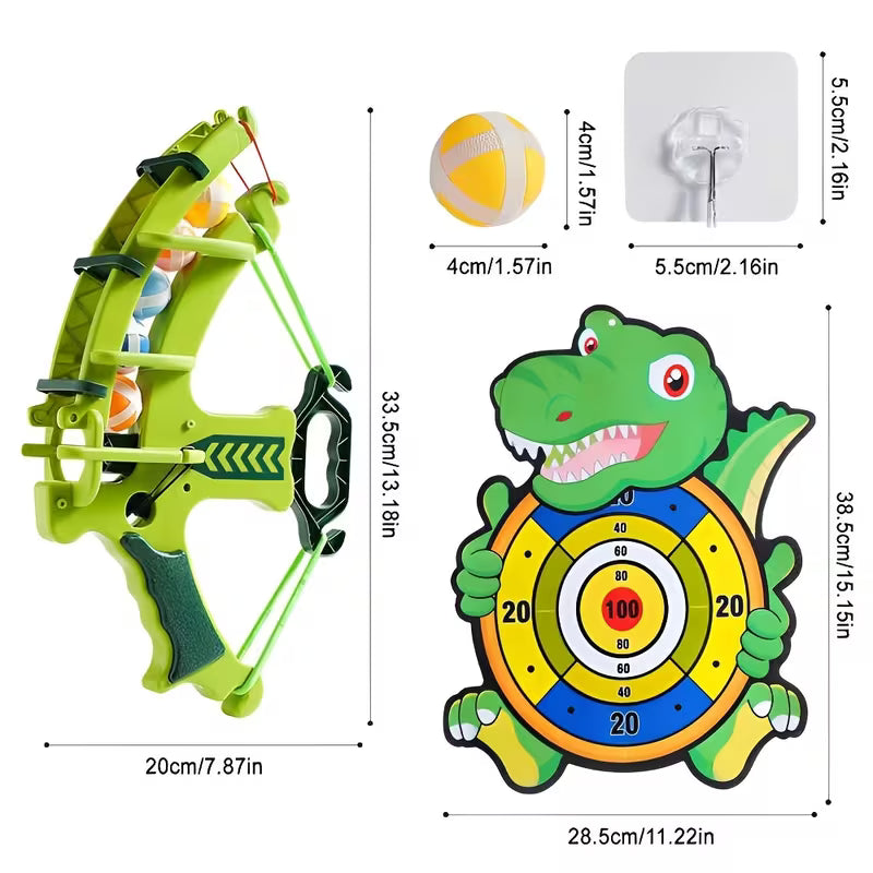 8-Piece Set of Sticky Ball Archery Toy Set Dinosaur Target Shooting Toy