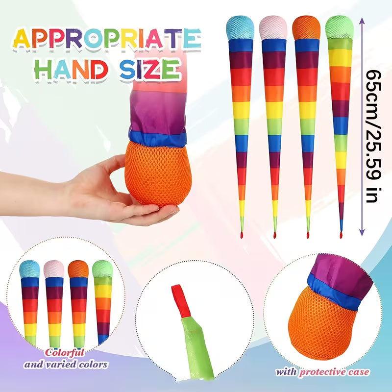 Throw and Catch Balls with Rainbow Tail