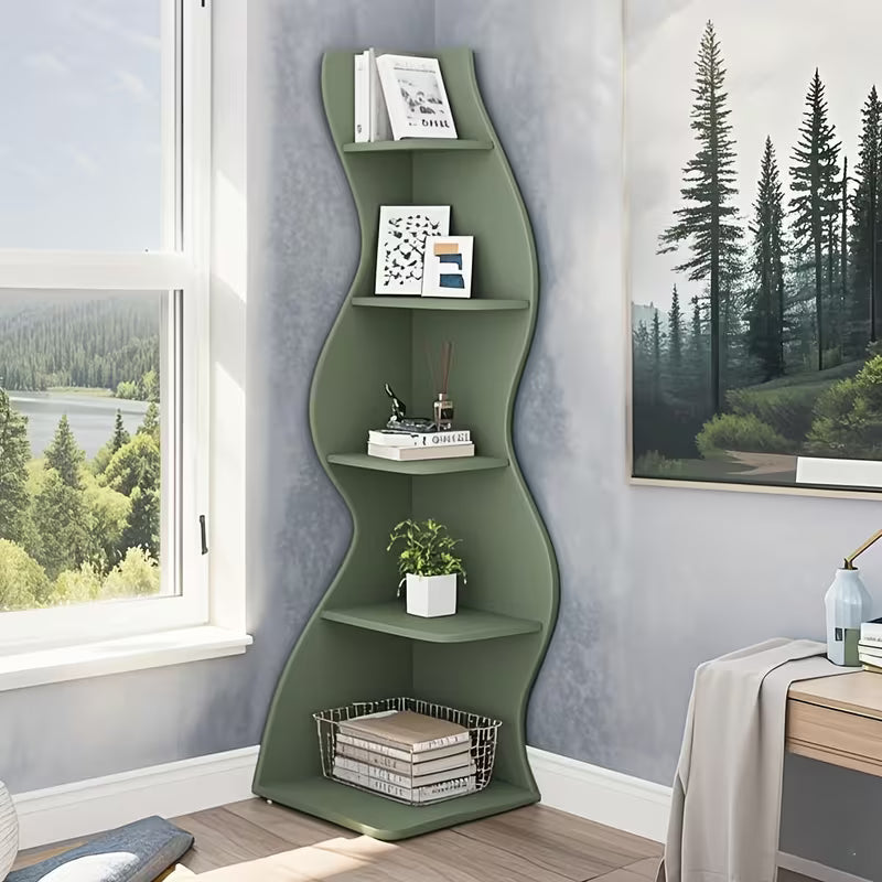 Corner Shelf, Modern 5-Tier Wall Corner Bookshelf