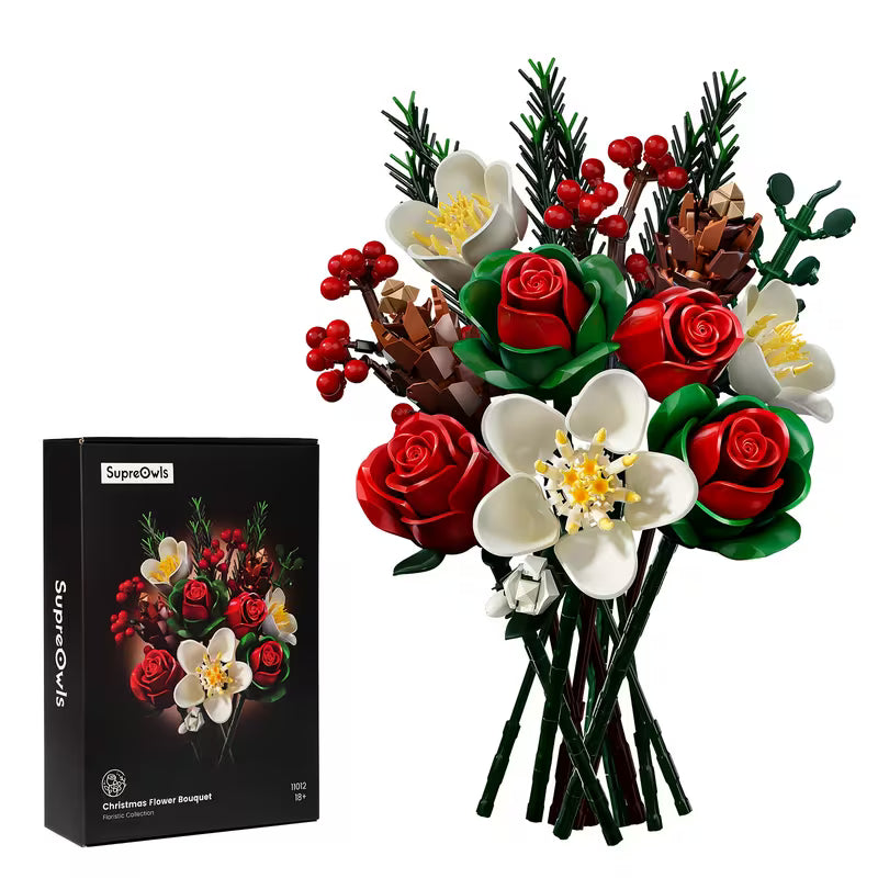 Rose and Lily Artificial Flower Decoration DIY Building Block Bouquet