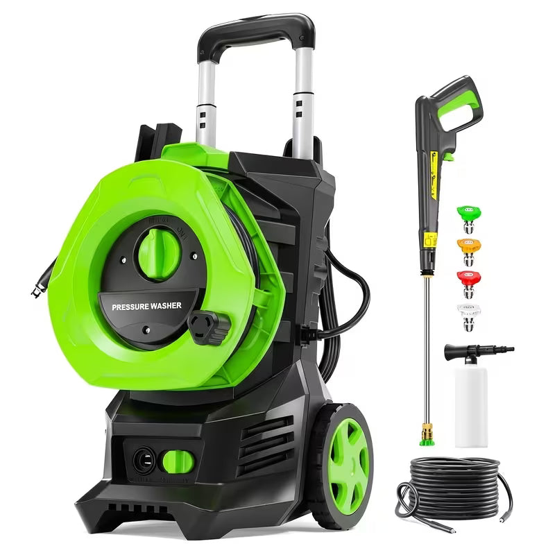 Electric Pressure Washer With 25FT Hose, 4 Nozzles And Foam Cannon