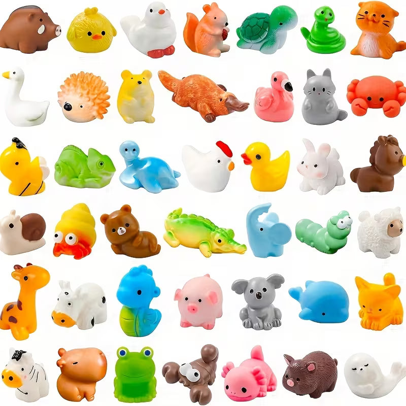 42pcs Mini Resin Animals 42 Styles Resin Animals Figurines Bulk for Fairy Garden Miniature