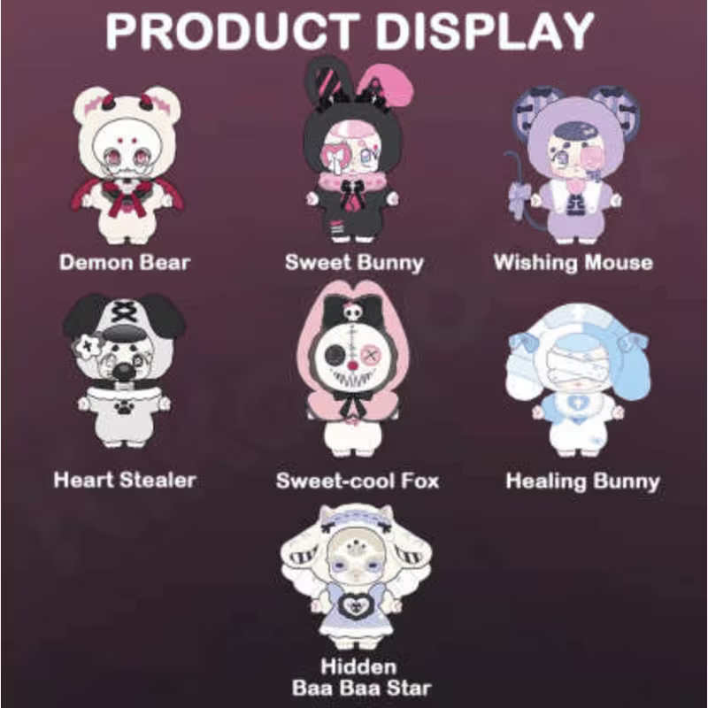 1pc Miniso Kasa WONDERFUL DREAM Series Plush Figure Keychain - 1pc Blind Box - Random Design