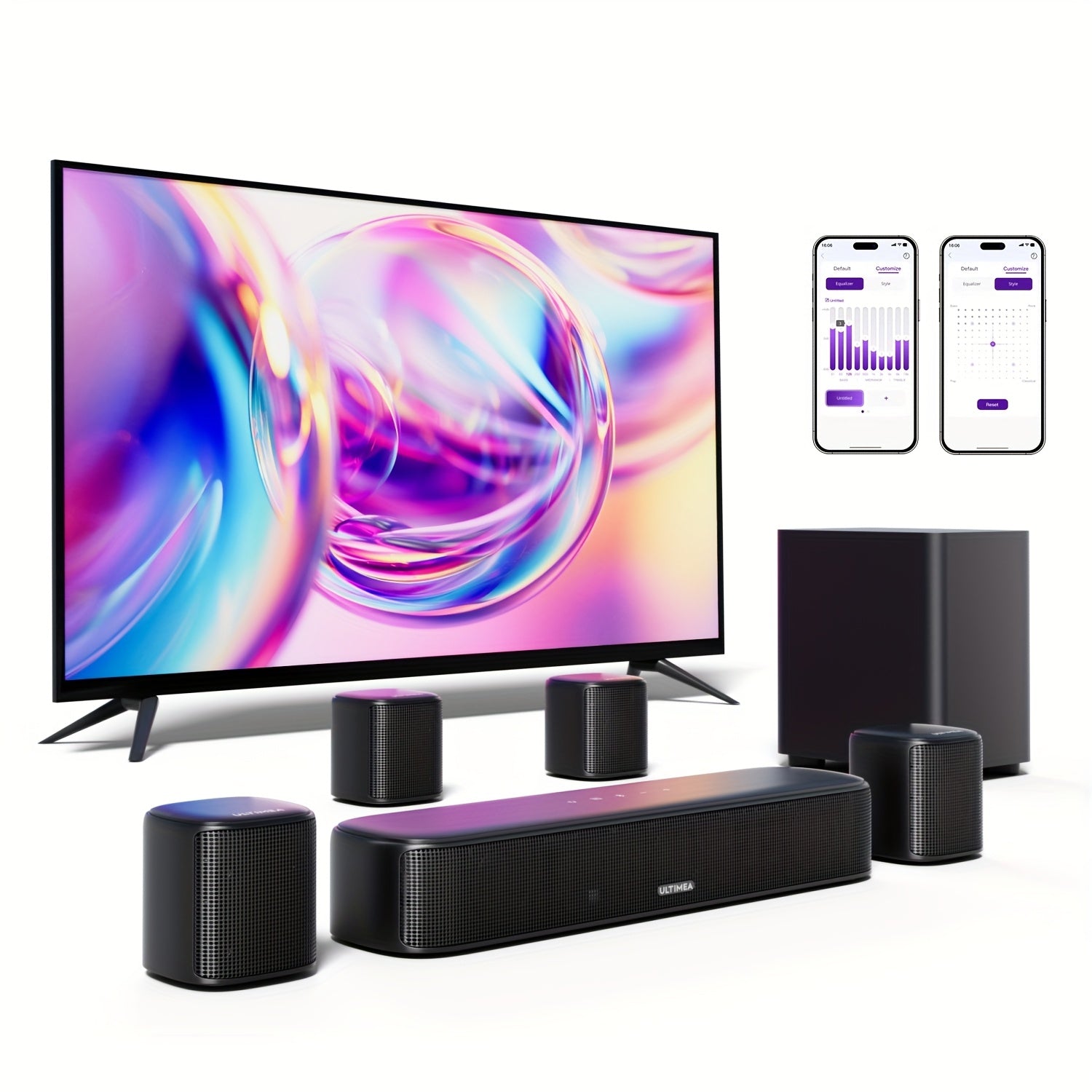 ULTIMEA Sound Bar For Smart TV, App Control, Virtual Surround