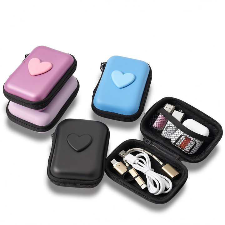 1PC Multi-functional Data Cable Charger Storage Bag Box Anti-fall
