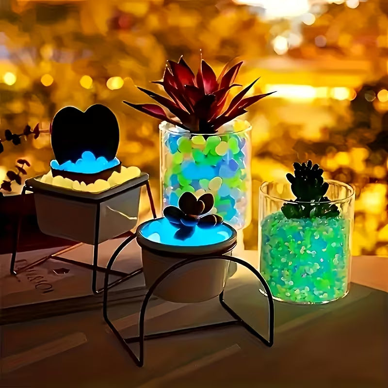 120Pcs/0.132Lb Glow-In-Dark Stones, Size 1.5Cm/0.591In, Luminescent After Sunlight Exposure