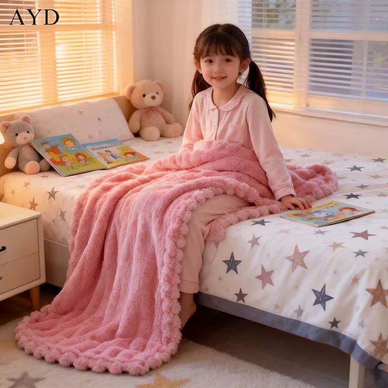 Luxury Plush Imitation Rabbit Fur Blanket - Ultra-Soft, Lightweight, Material Safety Kids Blanket