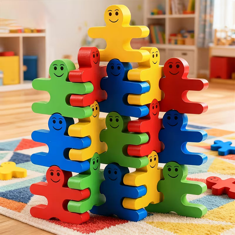 Colorful Wooden Stacking Balance Blocks