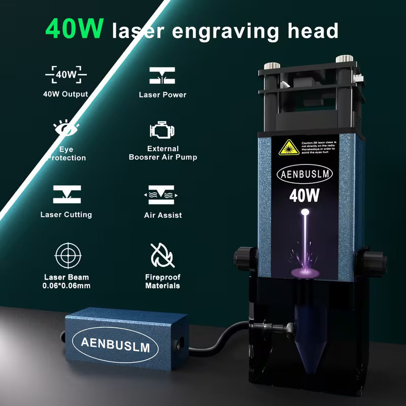 AENBUSLM 40W Laser Engraving & Cutting Module with Air Assist - 5.5W Output, 450nm Blue Diode Laser