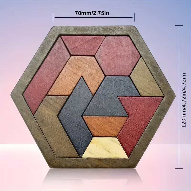 Wooden Hexagonal Jigsaw Puzzle