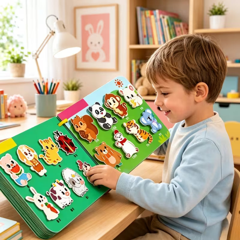 Children's Interactive Sticker Matching Card Book