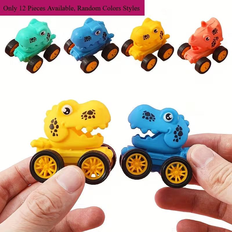 Mini Dinosaur Backpack - Fun Cartoon Faces, Durable Plastic Toy Set, Plastic, Random Color
