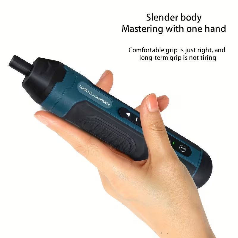 1 Set Torque-Adjustable Straight Handle 3.6V Electric Screwdriver