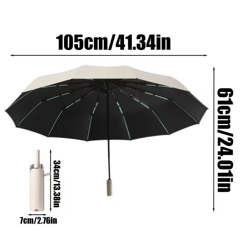 Windproof Automatic Umbrella 80 Reinforced Fiberglass Ribs, Stormproof 50+ For Men Women