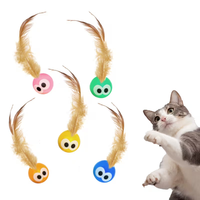 For Kittens & Indoor Cats - High-Bouncing Chase Toys Set, Plastic