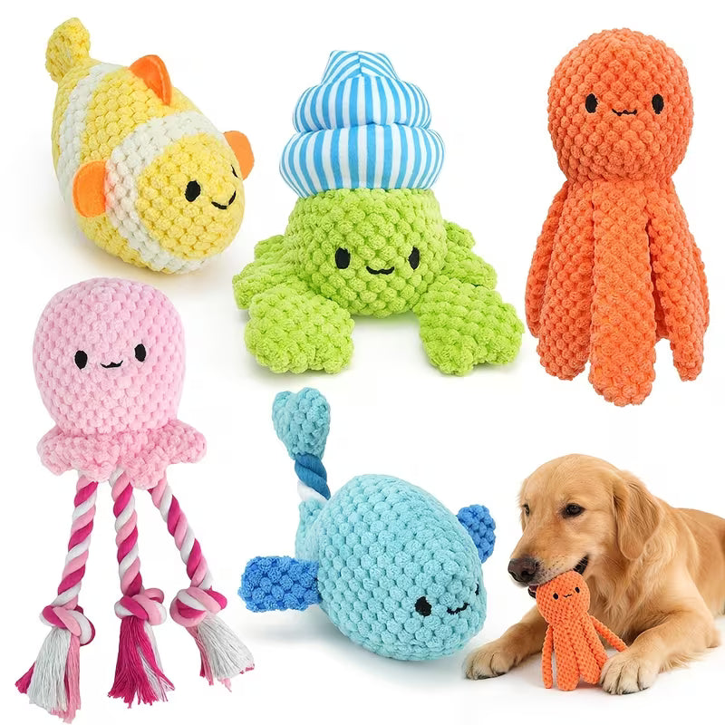 Packs Dog Toys, Plush Marine Animals, Stuffed Dog