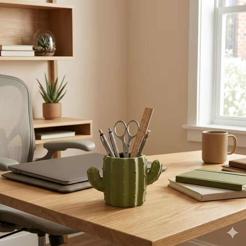 3D Printing Pen Holder, Creative Student Office Multi-Functional Fashion Cute Cactus Pen Holder