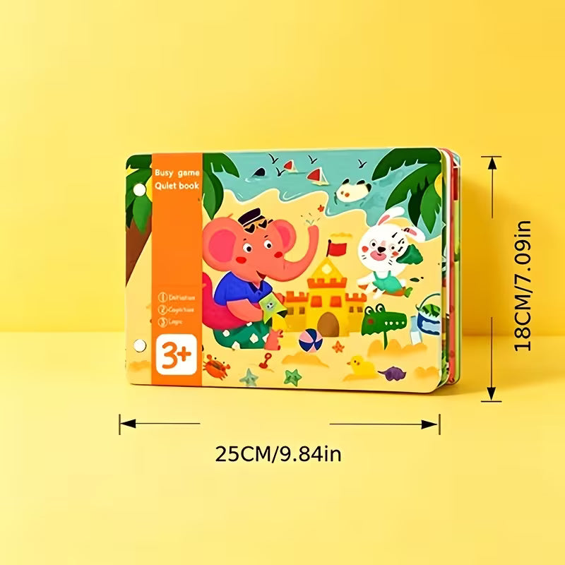 Reusable Quiet Busy Book with Interactive Educational Stickers Paper
