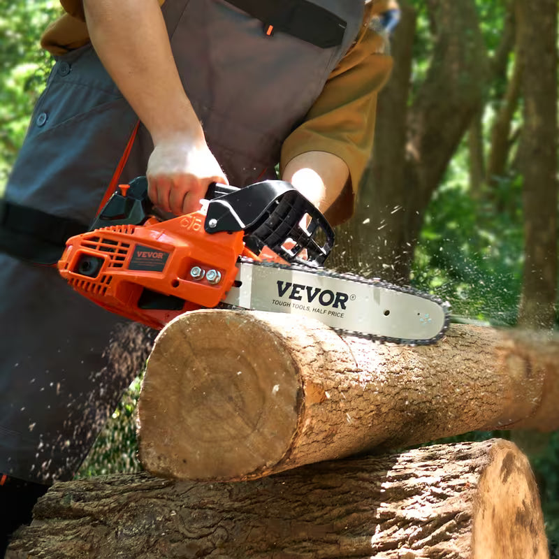 VEVOR 25CC 12" Gasoline Chainsaw Gas Powered Wood Cutting Engine Gas Chain Saw