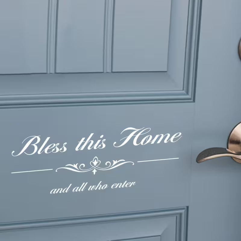 1pc of White Wall Sticker That Says 'Bless This Home'