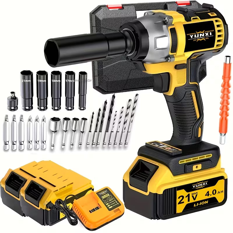 21V Wireless Impact Wrench, Impact Wrench High Torque, Wireless Wrench Kit Tools