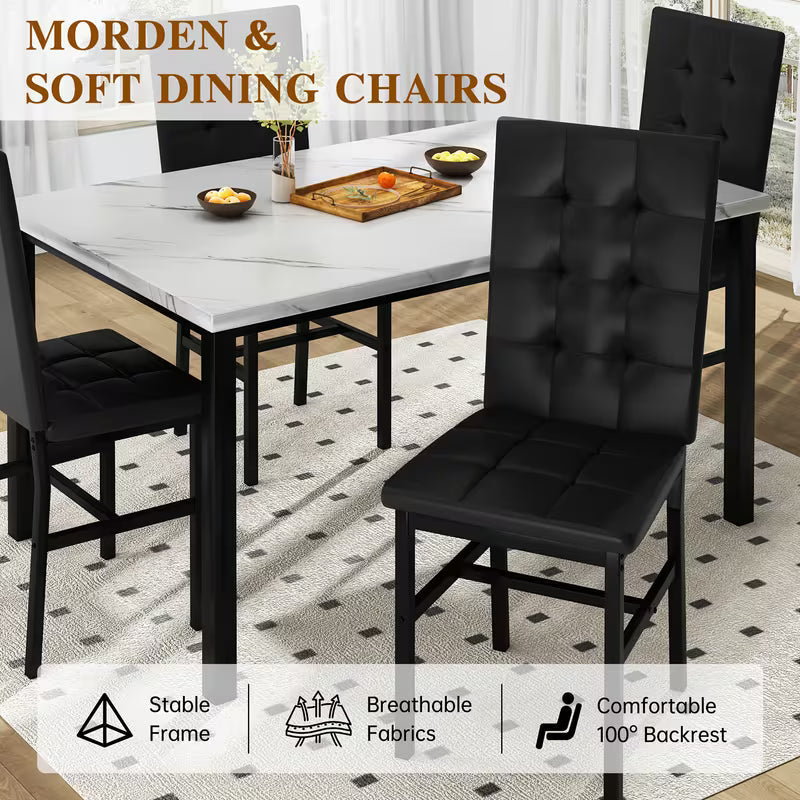LAMERGE 5pcs Of Dining Table Set, Dining Room Table Set Can Be Used By 4 People, Kitchen Table Set