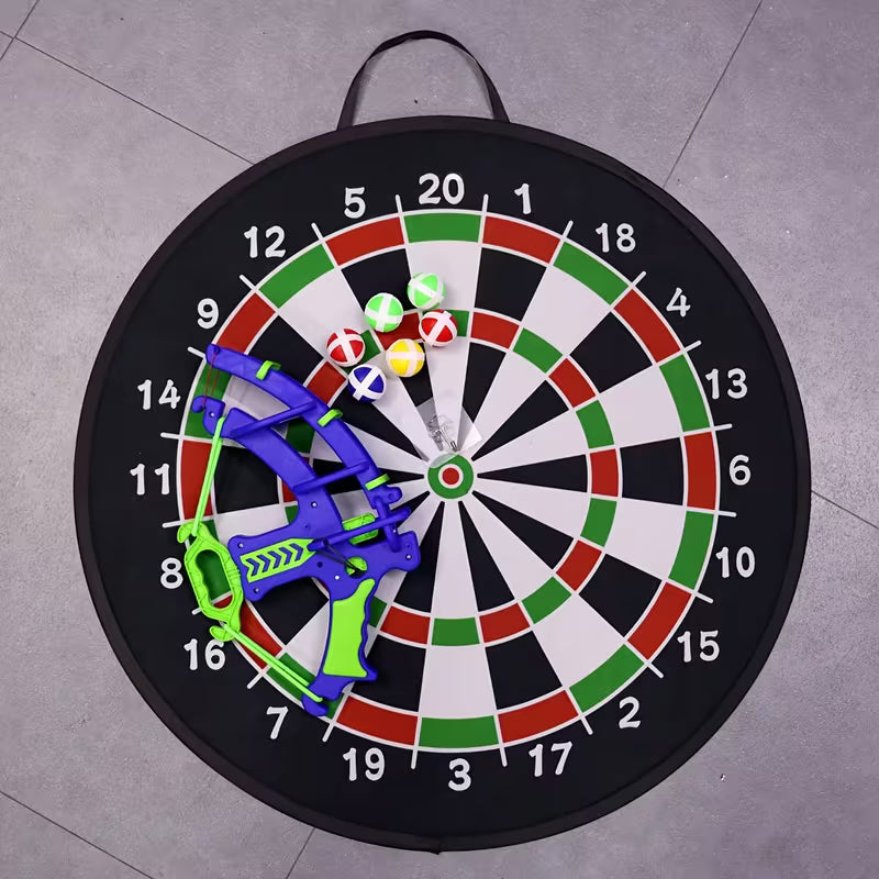 2-In-1 Game Competition 26-Inch Dartboard and Plastic Ball Launcher