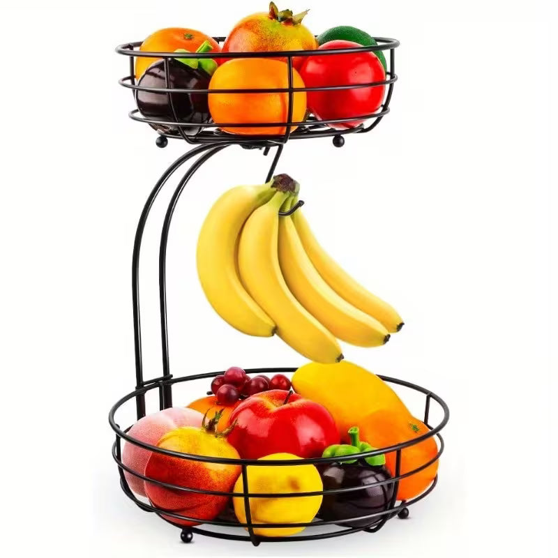 Large Fruit Basket, 2026 Pro Detachable Metal Fruit Plate, Countertop Use, for Holding Fruits
