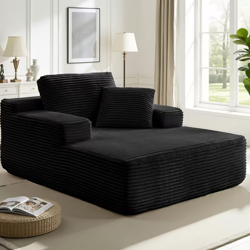 51-Inch Oversized Boneless Lounge Chaise Recliner - Corduroy Sofa with Pillows And Armrests