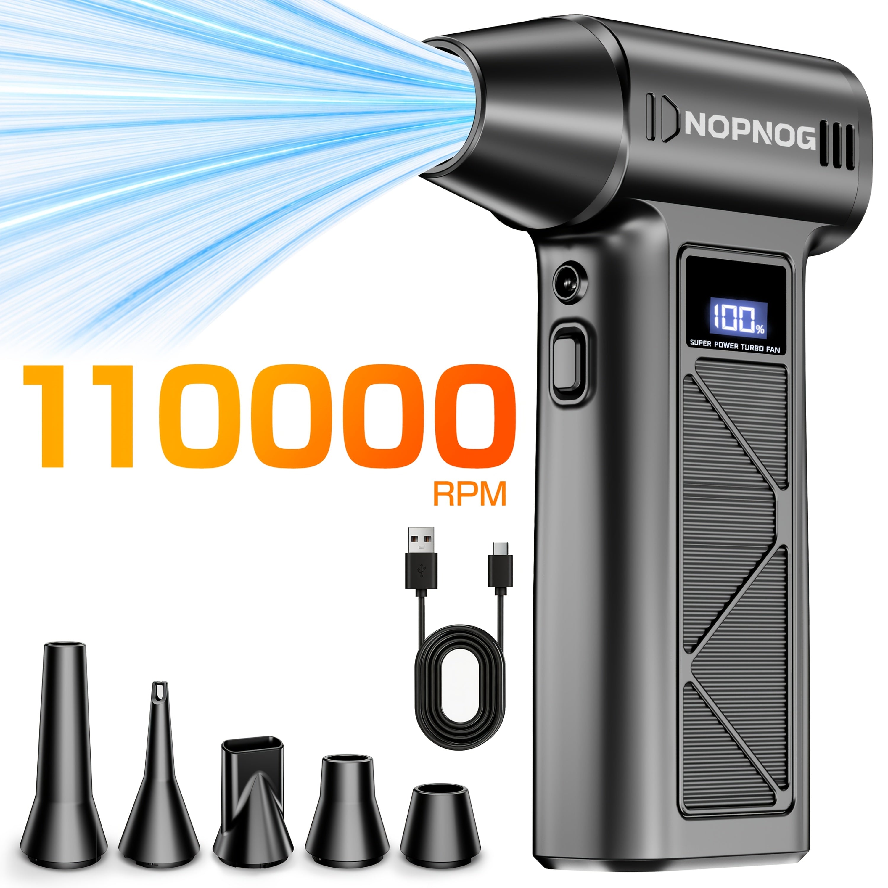 Handheld Turbo Fan, 110000RPM Speed Violent Fan