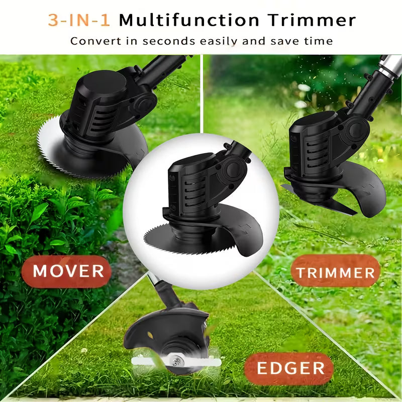 Portable Cordless Electric Lawnmower for Home Use, Garden Weeder/Cordless Trimmer