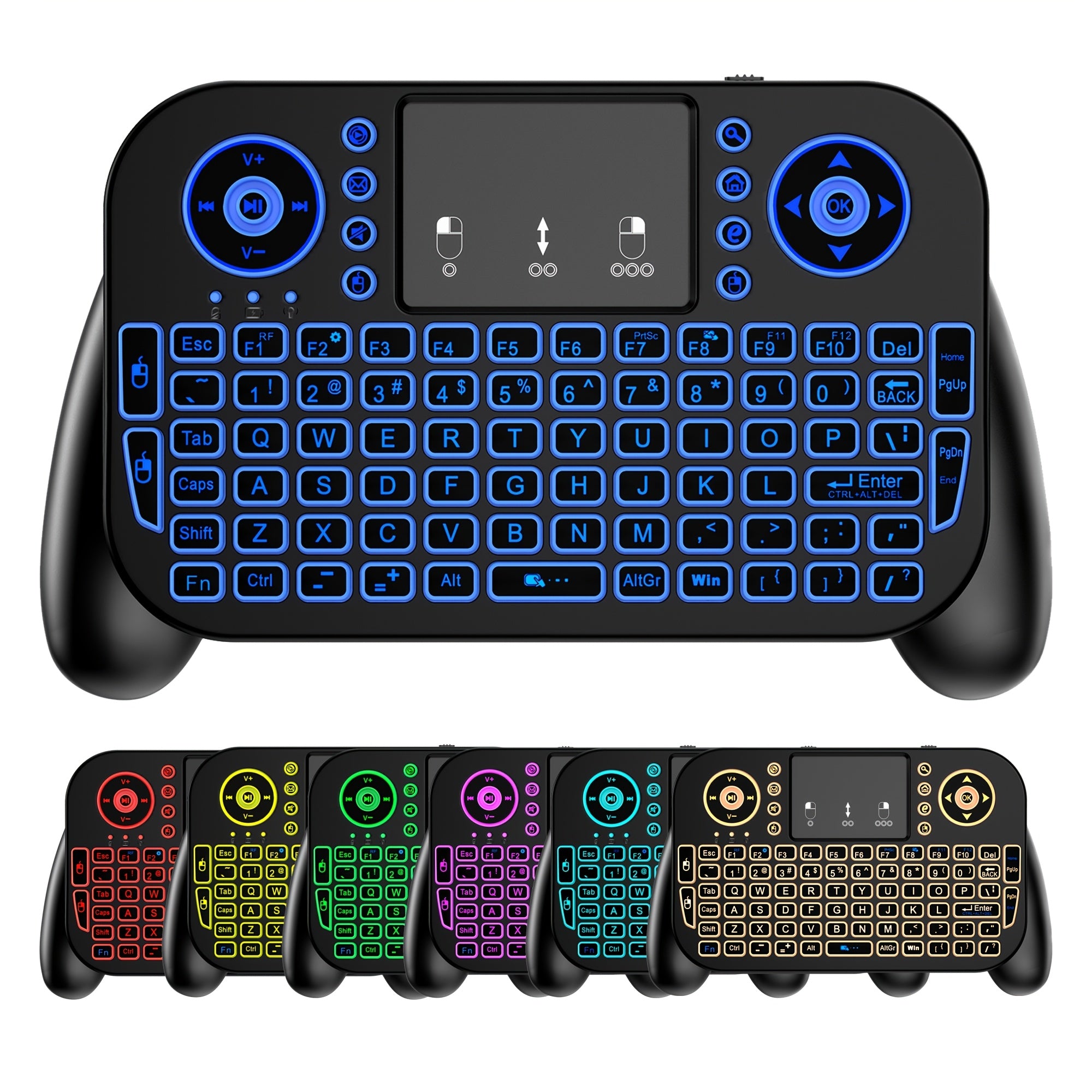 Mini Keyboard with Touchpad - 2.4Ghz & BT Dual-Mode, 7-Color