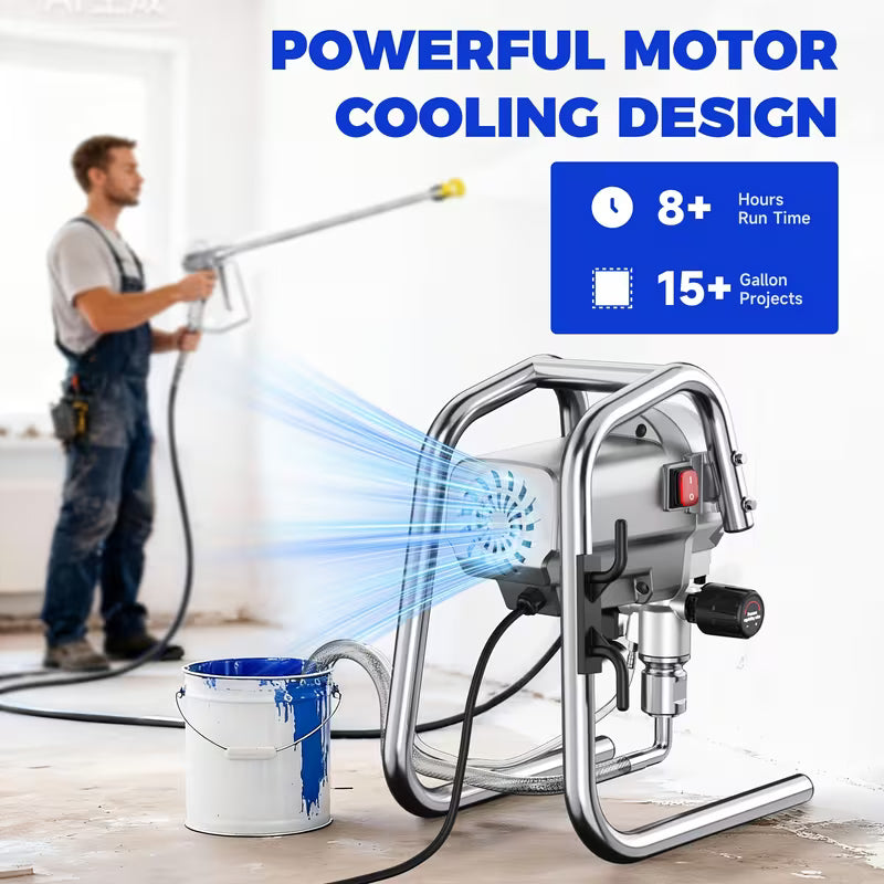 1200W Heavy-Duty Airless Paint Sprayer, 3300PSI High Pressure And 40.58oz/Min High Flow for Fast