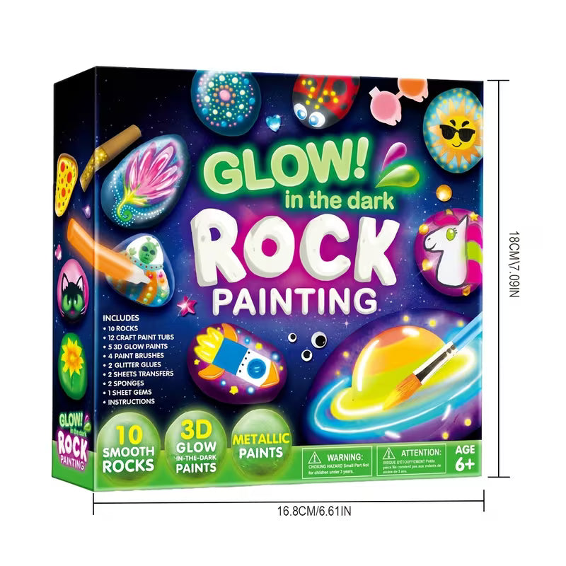 Glow in the Dark Rock Painting Kit Toy for Kids