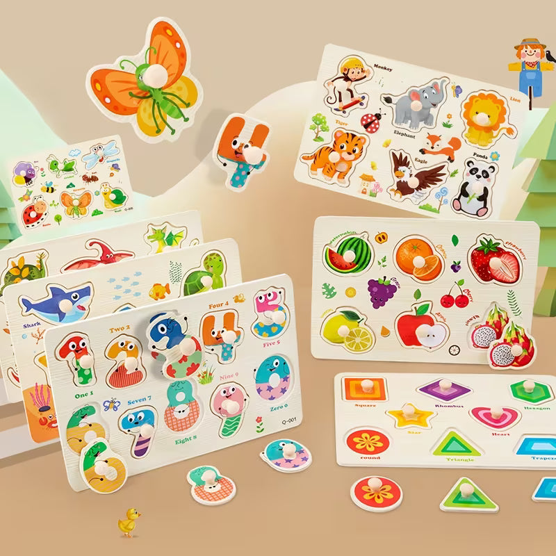 4-Piece Wooden Puzzle Set for Children