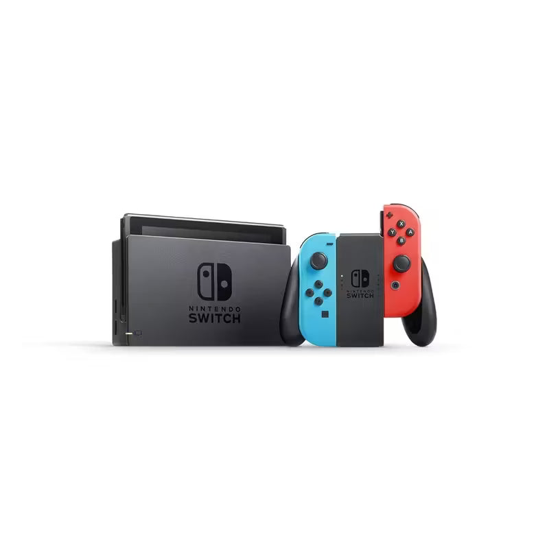 Nintendo Switch with Neon Blue and Neon Red Joy‑Con (Renewed)