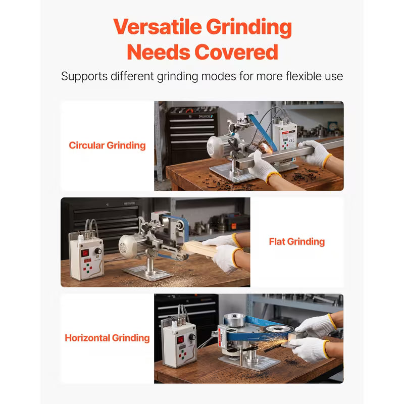VEVOR Belt Grinder Sander with VFD, 30 x 1-Inch Variable Speed Belt Polisher